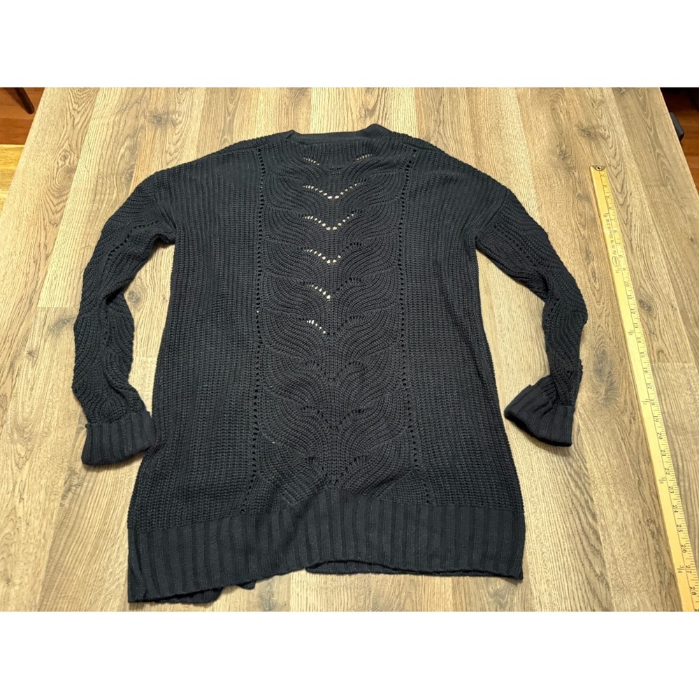 Pink Republic Sweater, Women's Size Large, Black, Long Sleeve, Open Cardigan - Picture 2 of 10
